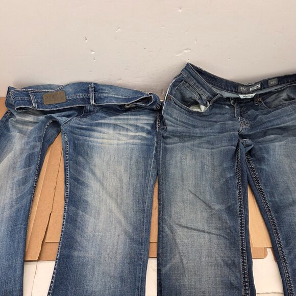 BKE Derek Jeans Mens 36S Bootcut /Straight  MedWash Grunge Blue Denim 2 of - Picture 6 of 8